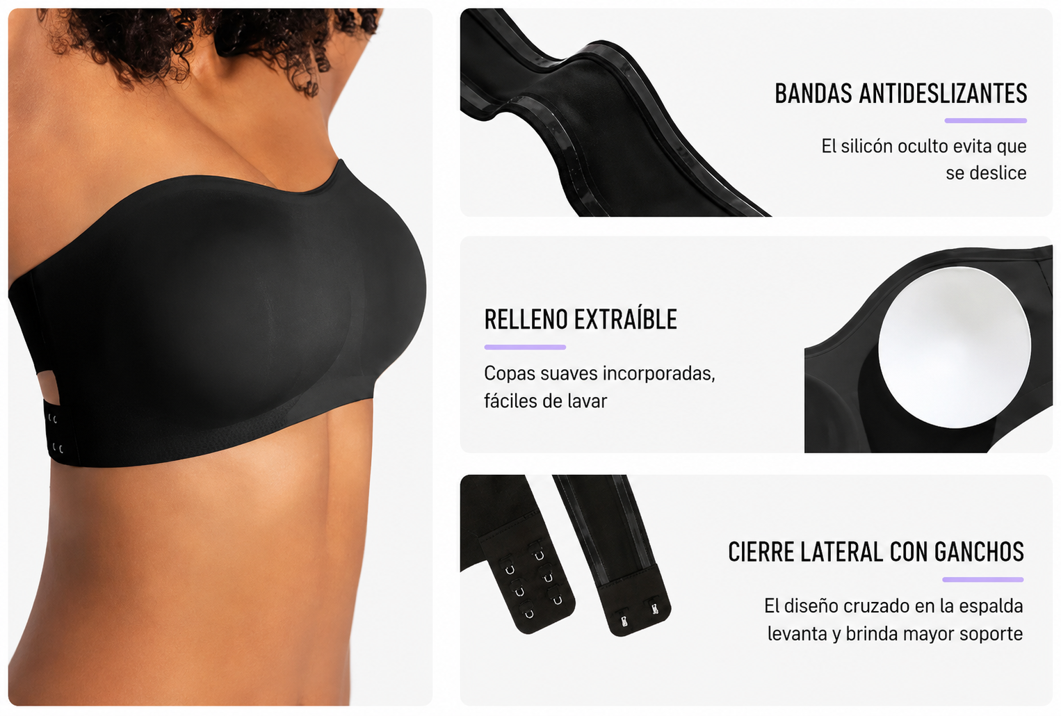 Kit Completo Araulys · Strapless + Pegamento + Boob Tape