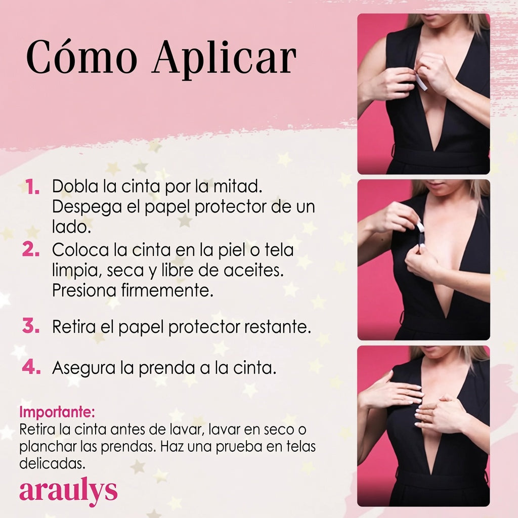 Fashion Tape Araulys · Cinta Doble Cara para Ropa